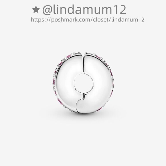 Pandora Pink Pavé Clip Charm - Picture 4 of 5